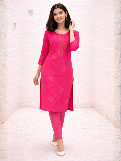 Shanti Raspberry Work Suit Set