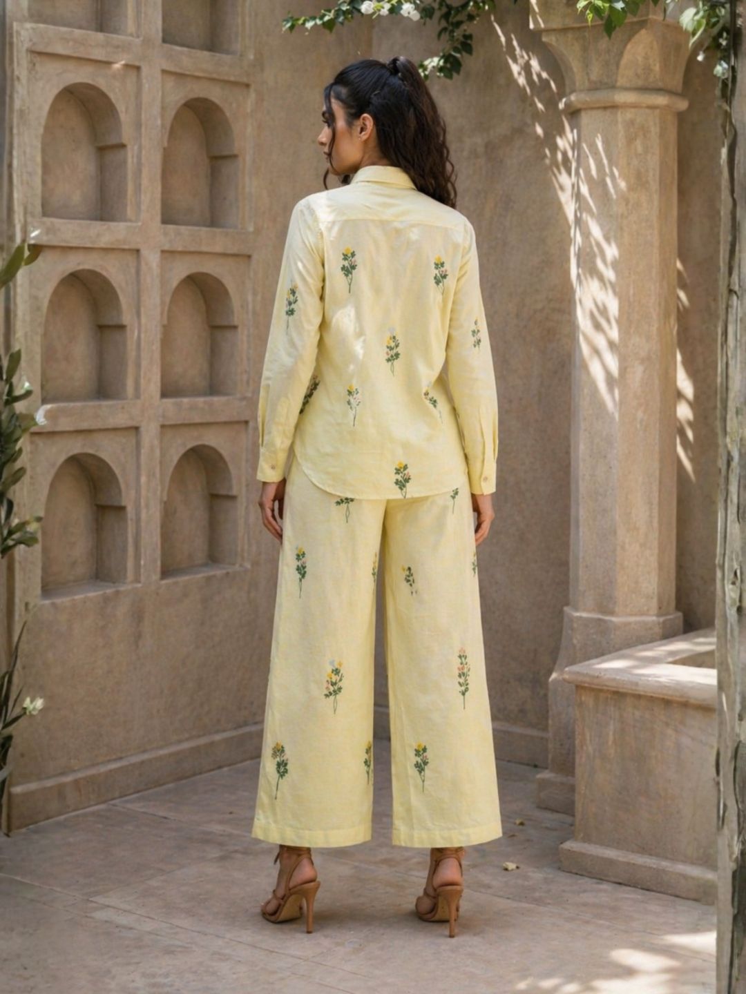 Molly Lime embroidery cotton co-ord set