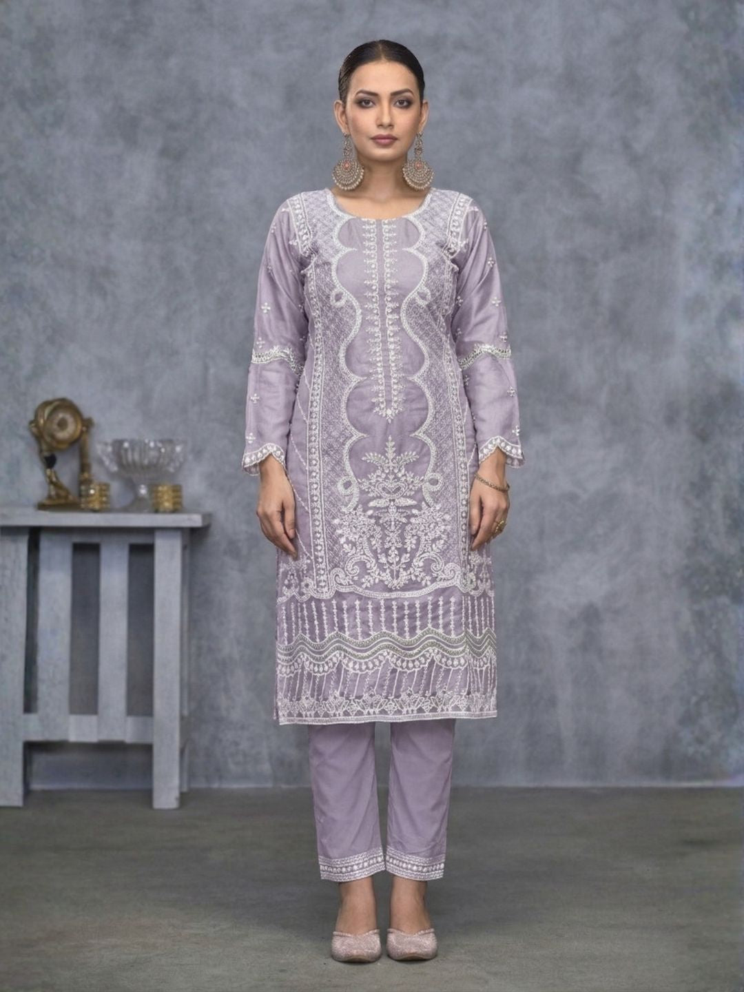 Mayuri Lavender Heavy Full Work Suit Set