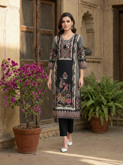 Reet Coal Printed Suit Set