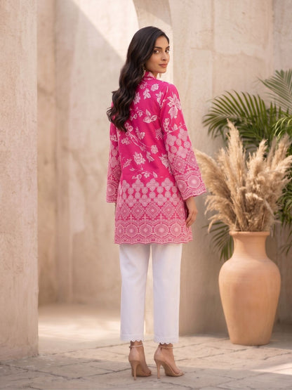 Shloka Rose Schiffli Cotton Co-ord Set