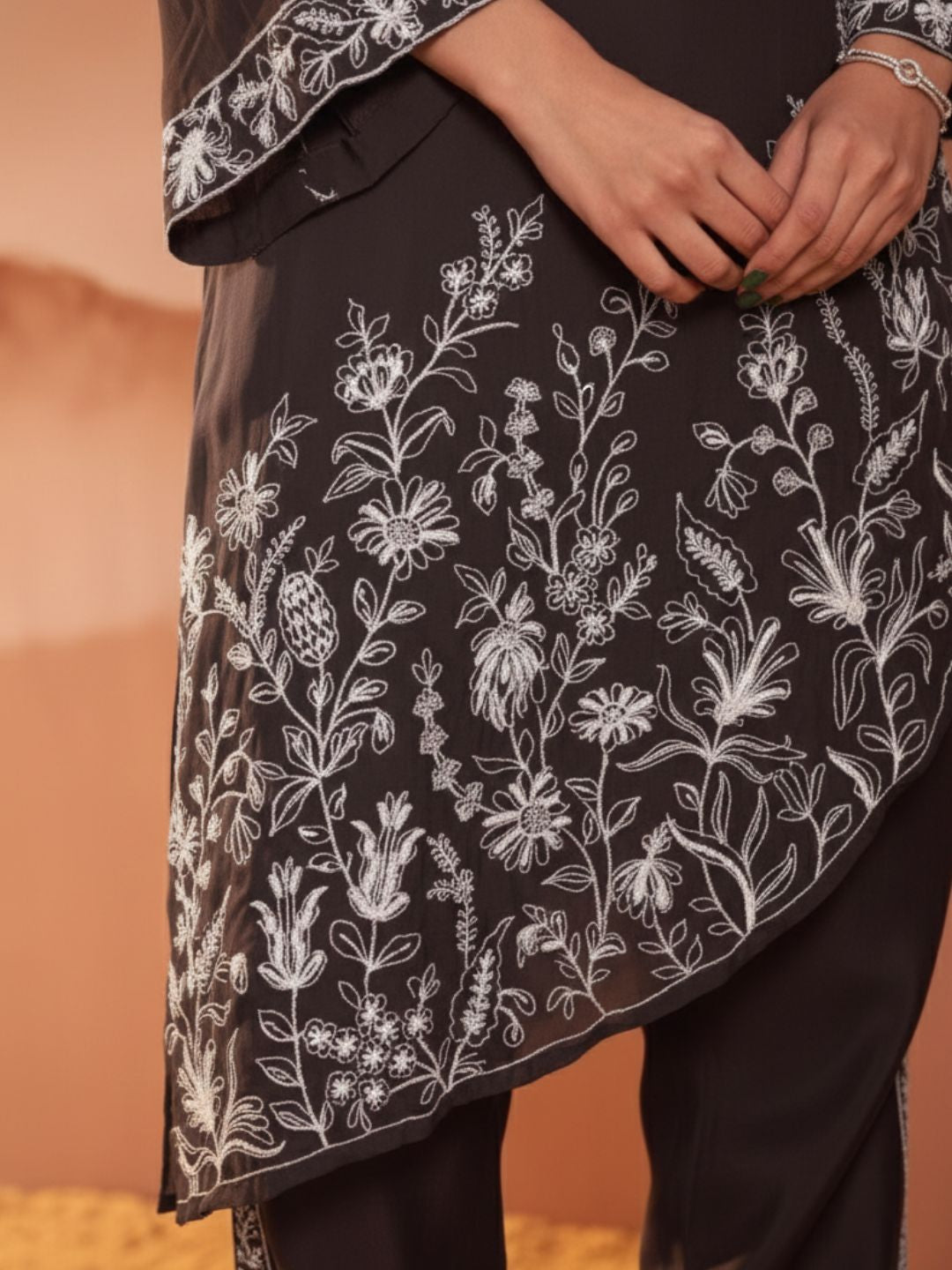 Kimaya jade full work fusion wear kurta pant set