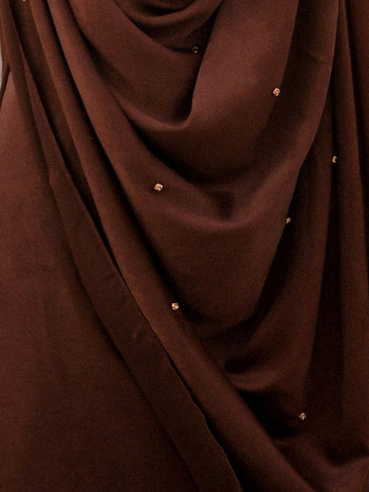 Dhiyona ST Romano Coffee Posh Saree with Diamonds and Blouse Fabric