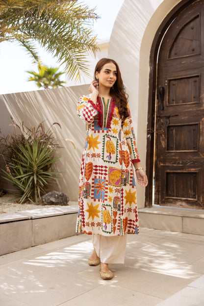 Karen Kaleido Cotton Kurta Pant Set