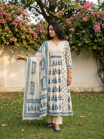 Swades parch cotton suit set