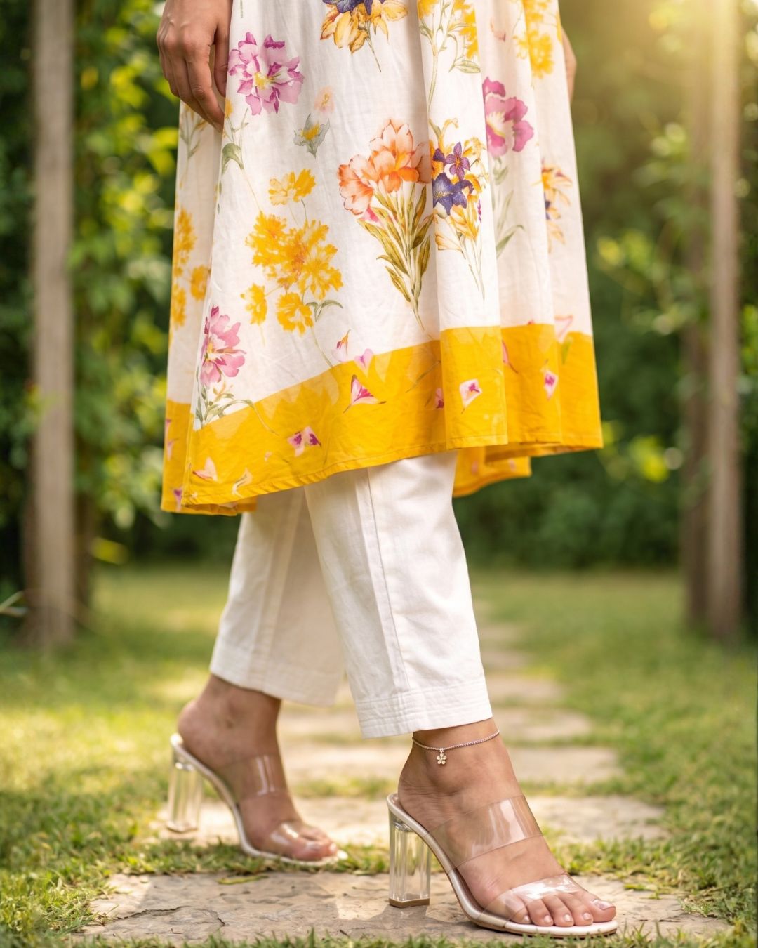 Hemal Amber Floral Cotton Kurta Pant Set