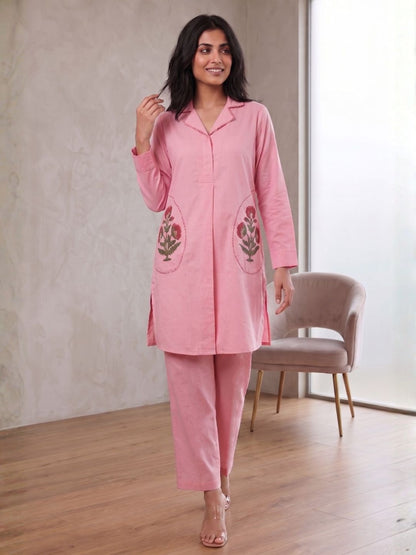 Sarvo softpink cotton co-ord set