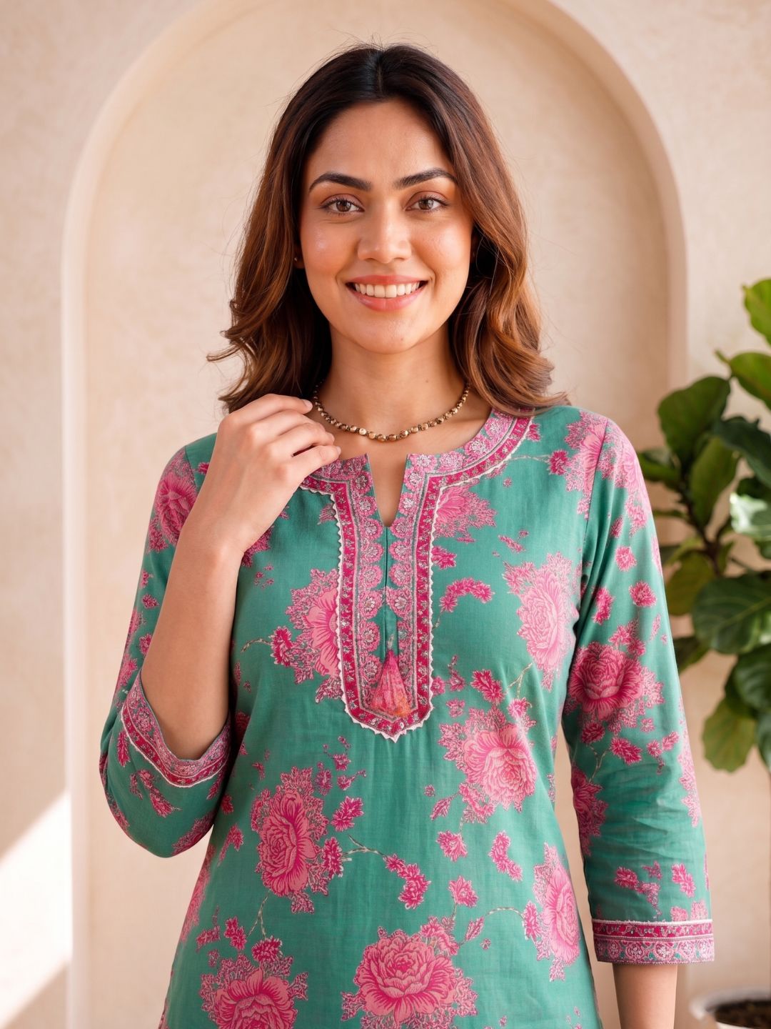 ITI shamrock COTTON KURTA PANT SET