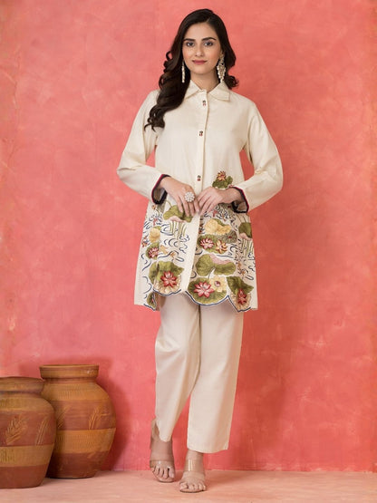 Sabhya Shell Embroidery Premium co-ord Set