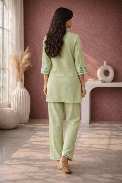 Sharad fern embroidery co-ord set