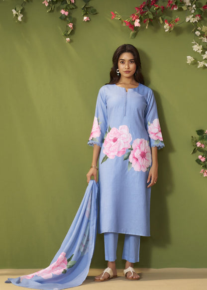 Itrh cadet printed cotton linen suit set