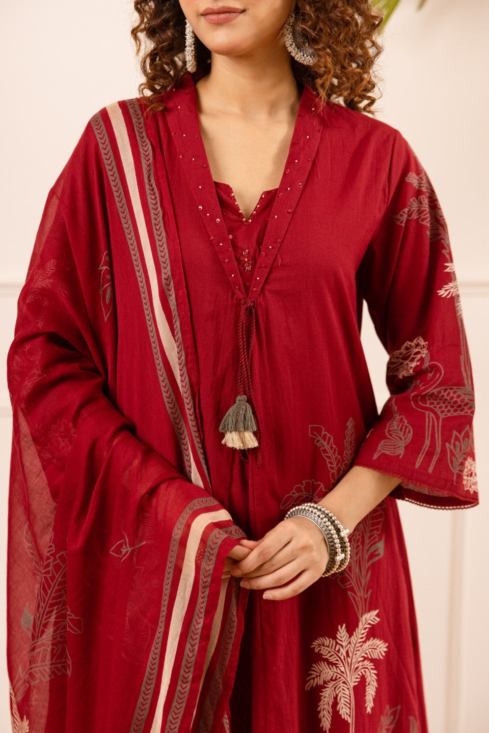 Karen melon cotton suit set