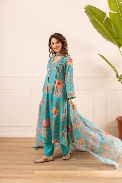 Karen artic embroidery cotton suit set