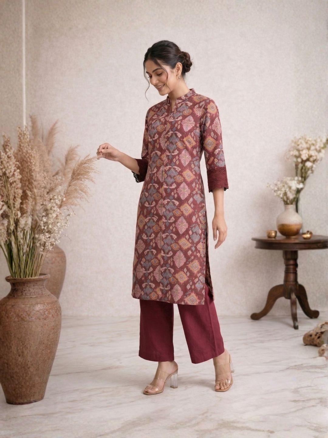 Surbhi jam printed cotton kurta pant set