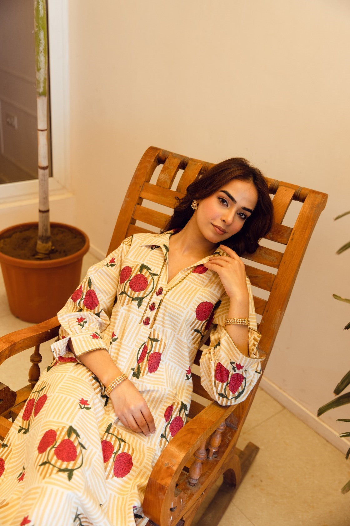 Karen sand Cotton kurta pant set