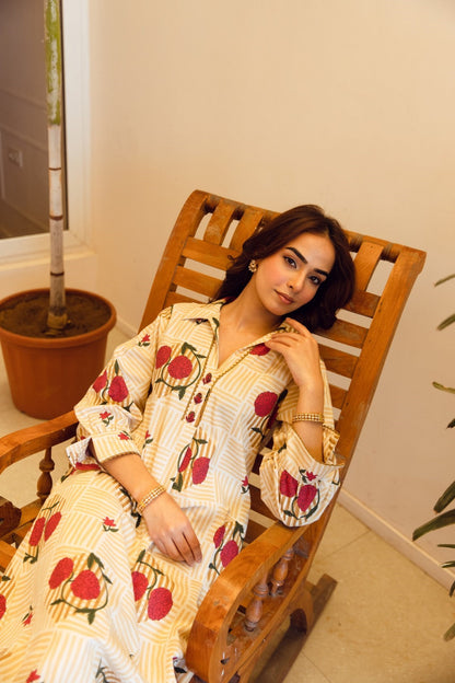 Karen sand Cotton kurta pant set