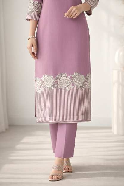 Reet Lavender Printed Work Suit Set
