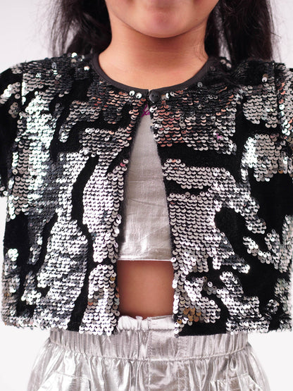 Barbie Black Sequins Rockstar Shrug for Young Girls