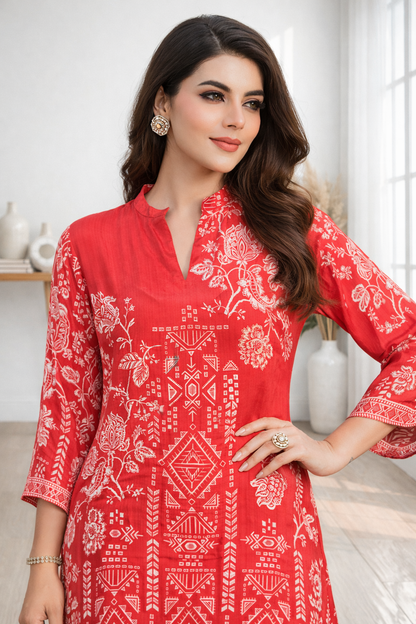 Palash crimson co-ord set