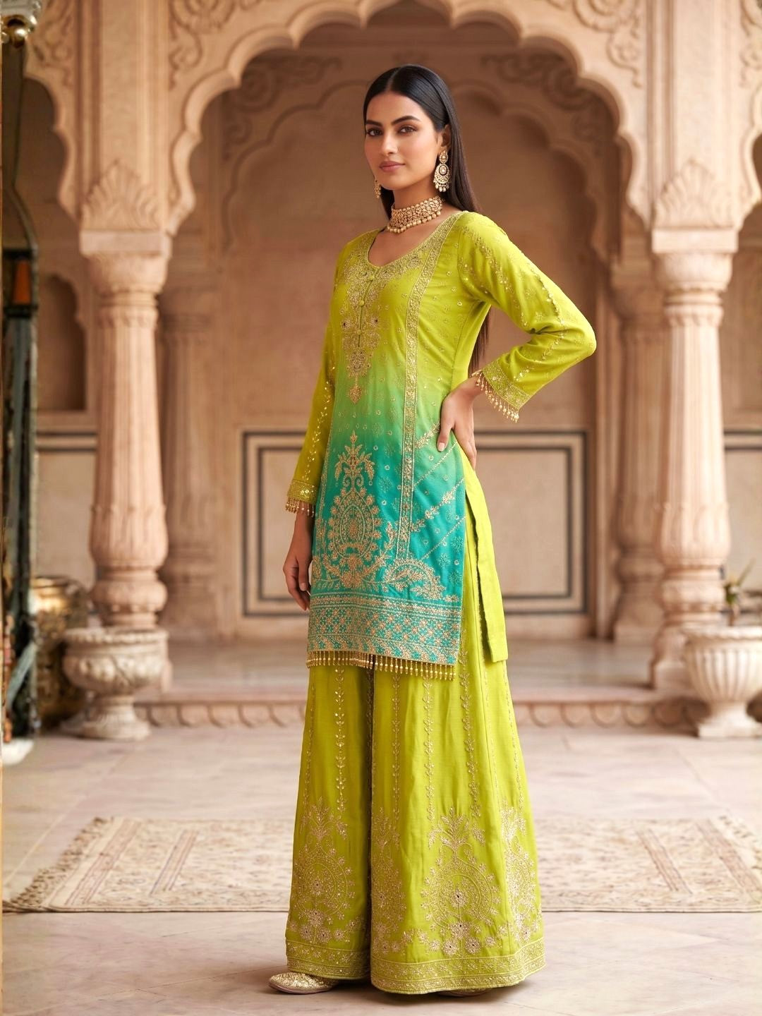 Chaitali Hariyali Full Work Suit Set