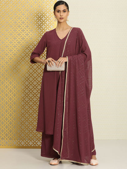 Dhiyona PD Women Women Self Design Regular Jashn Kurta With Palazzos & Dupatta