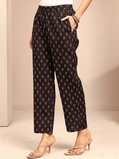 Women Ethnic Motifs Printed Regular Thread Work Kurta with Trousers & With Dupatta