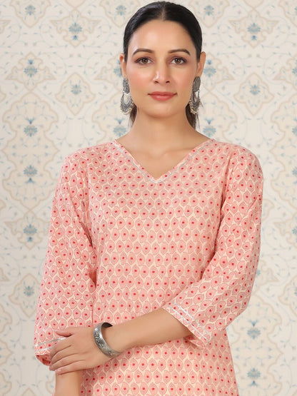 Dhiyona OD  Floral Printed Straight Pure Cotton Kurta