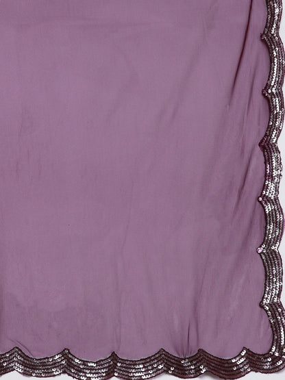 Women Floral Embroidered Regular Sequinned Velvet Kurta with Trousers & With Dupatta
