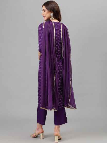 Dhiyona KL Women Embroidered Regular Thread Work Kurta with Trousers & With Dupatta