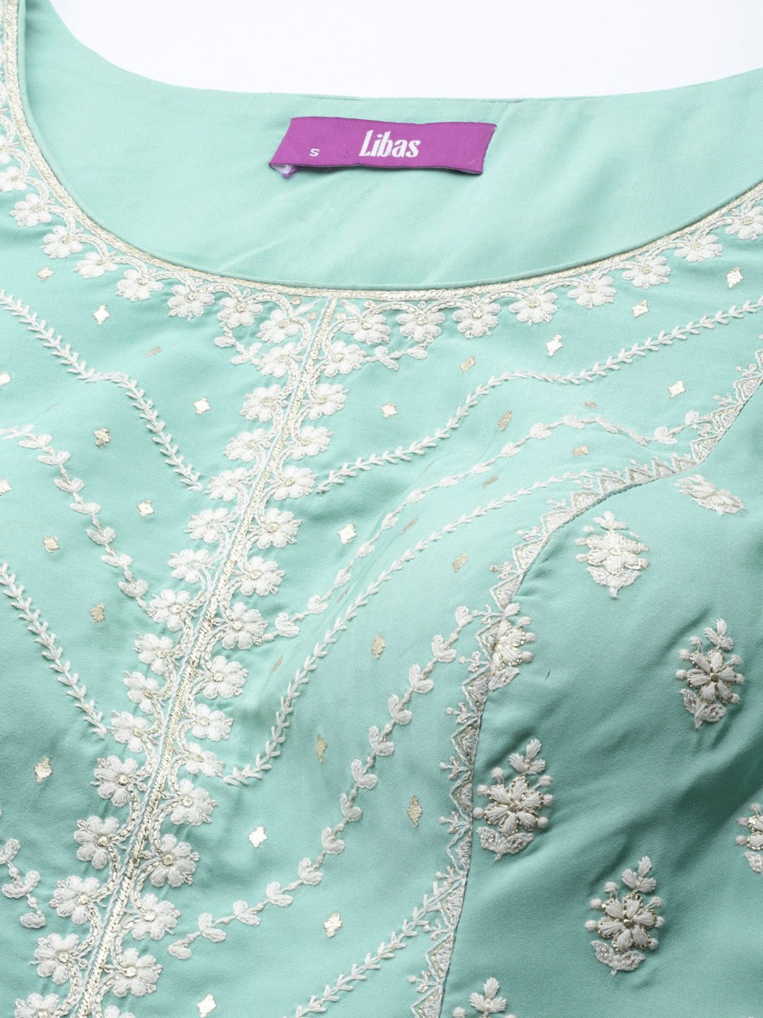 Dhiyona LL Women Ethnic Motifs Embroidered Pure Silk Kurti With Sharara & Dupatta