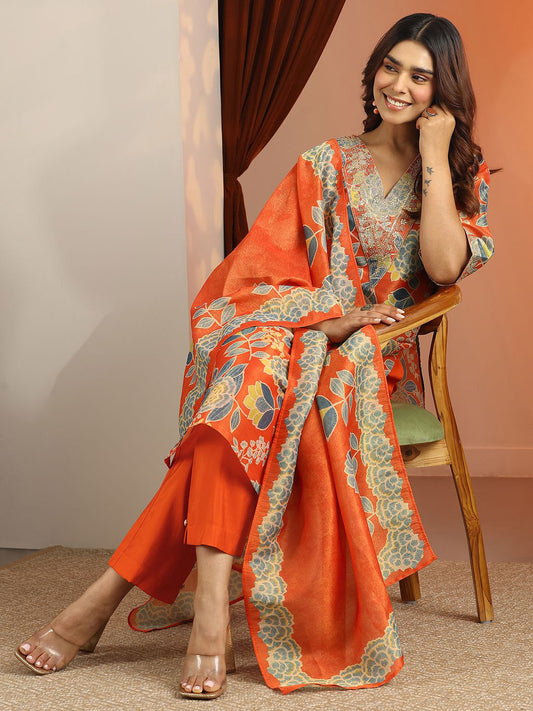 Women Floral Printed Kurta with Trousers & Dupatta