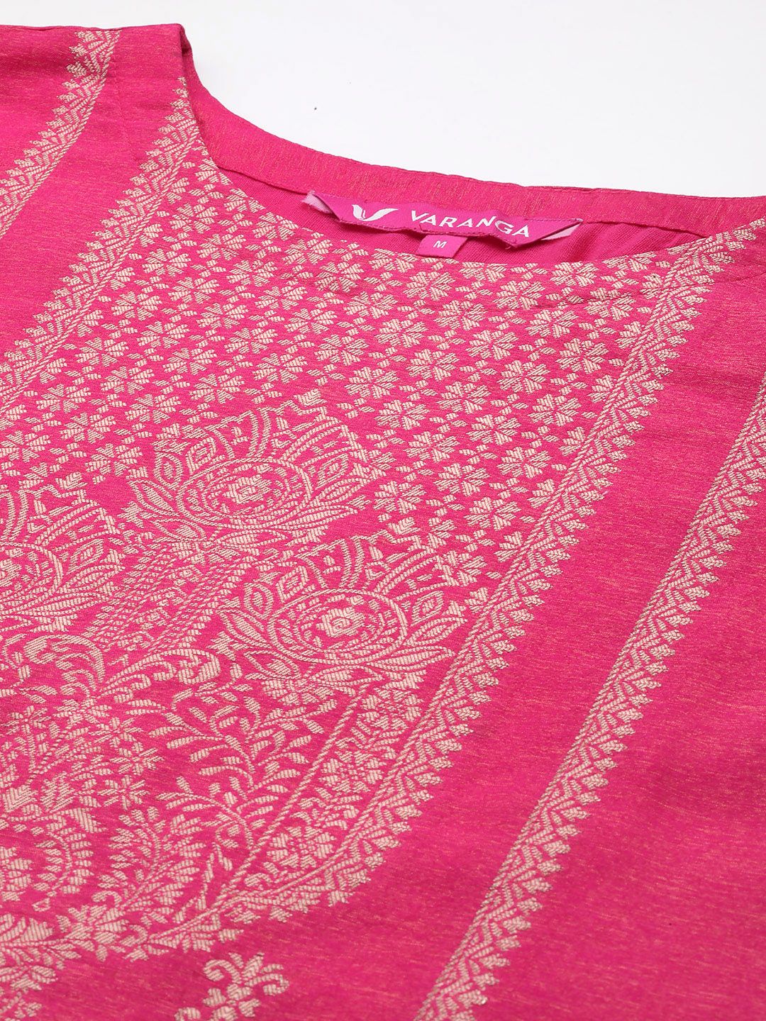 Dhiyona VA Ethnic Motifs Jacquard Kurta with Palazzos & Dupatta
