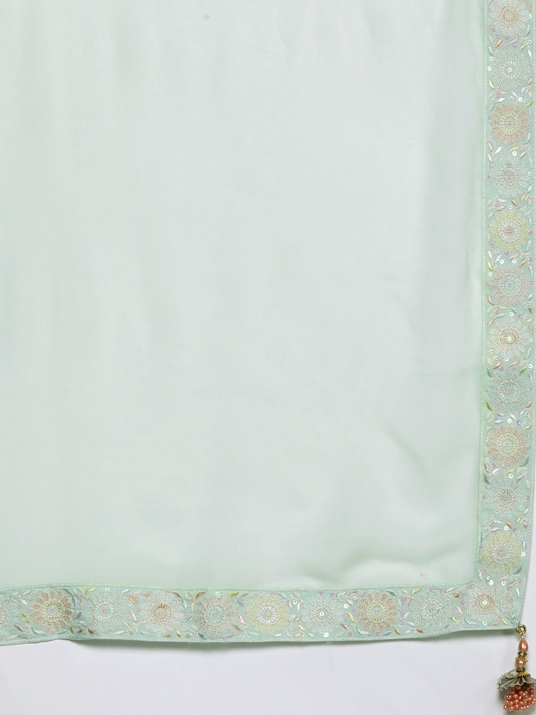 Dhiyona LL Floral Embroidered Beads & Stones Kurti with Palazzos & Dupatta