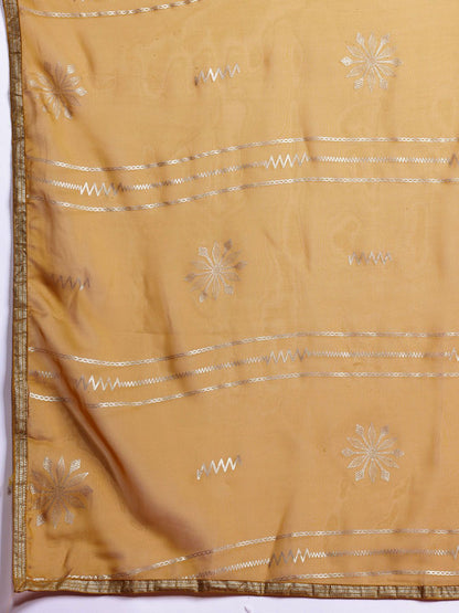 Dhiyona AN Printed Panelled Sequinned Kurta with Sharara & Dupatta