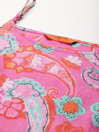 Floral Printed Pure Cotton Kurta with Palazzos