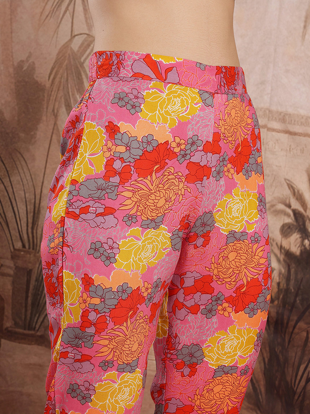 Floral Printed Regular Kurta with Trousers