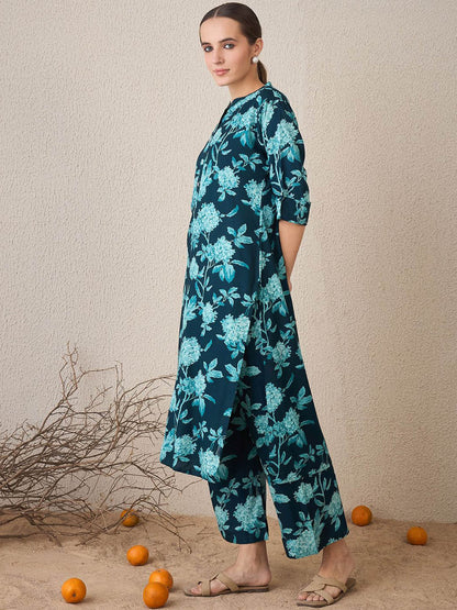 Women Floral Printed Regular Kurta with Palazzos