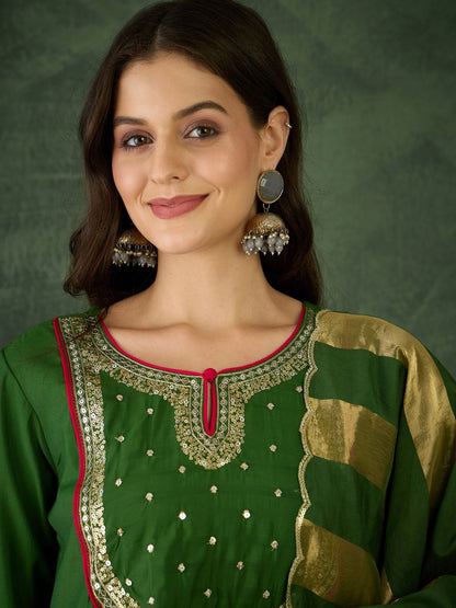 Dhiyona KL Women Embroidered A-Line Republic Day Kurta Set
