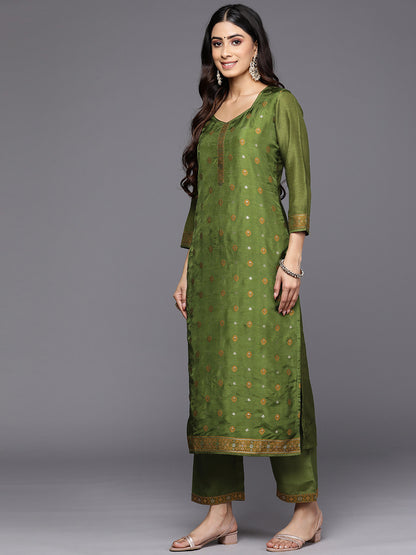 Ethnic Motifs Kurta With Trousers & Dupatta