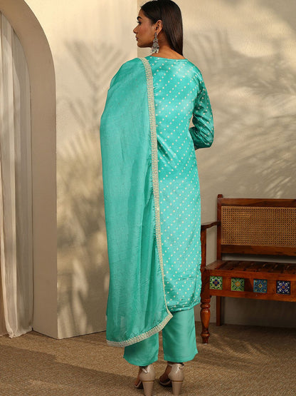 Women Ethnic Motifs Printed Regular Thread Work Kurta with Trousers & With Dupatta