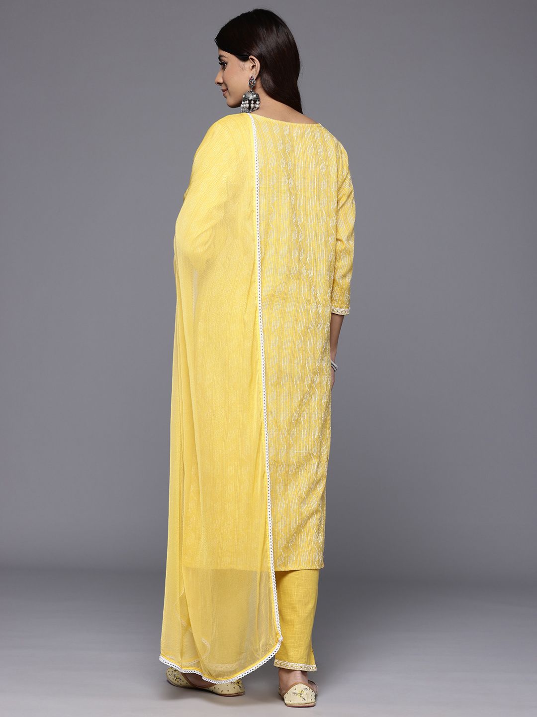 Dhiyona VA Women's Regular Thread Work Kurta with Trousers & With Dupatta