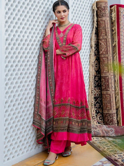 Women Ethnic Motifs Yoke Design Regular Kurta with Harem Pants