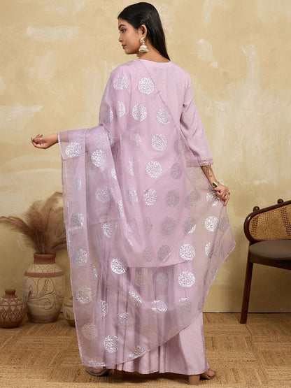 Dhiyona HOP Women Ethnic Motifs Woven Design Kurta with Sharara & Dupatta