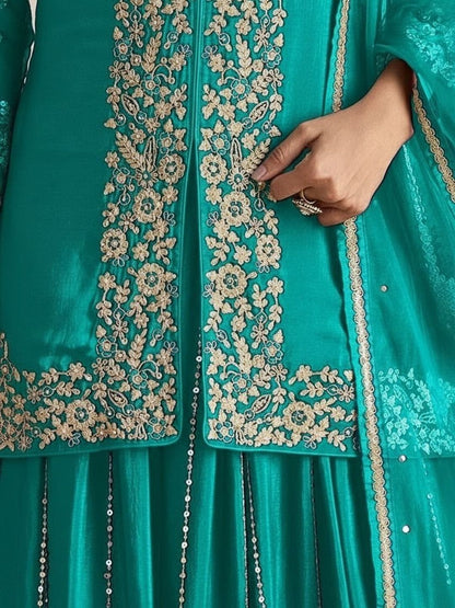 Dhiyona HOP Embroidered Mandarin Collar Kurti & Sharara Sets