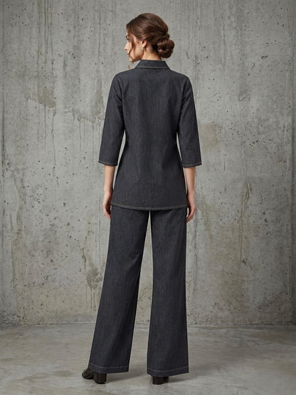 Prisha Trout handwork denim co-ord set
