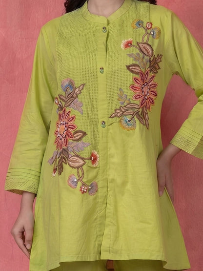 Gaur Limerick embroidery cotton co-ord set