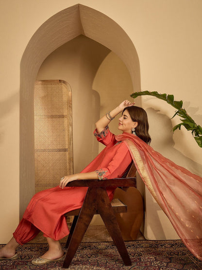 Embroidered Kurta With Patiala