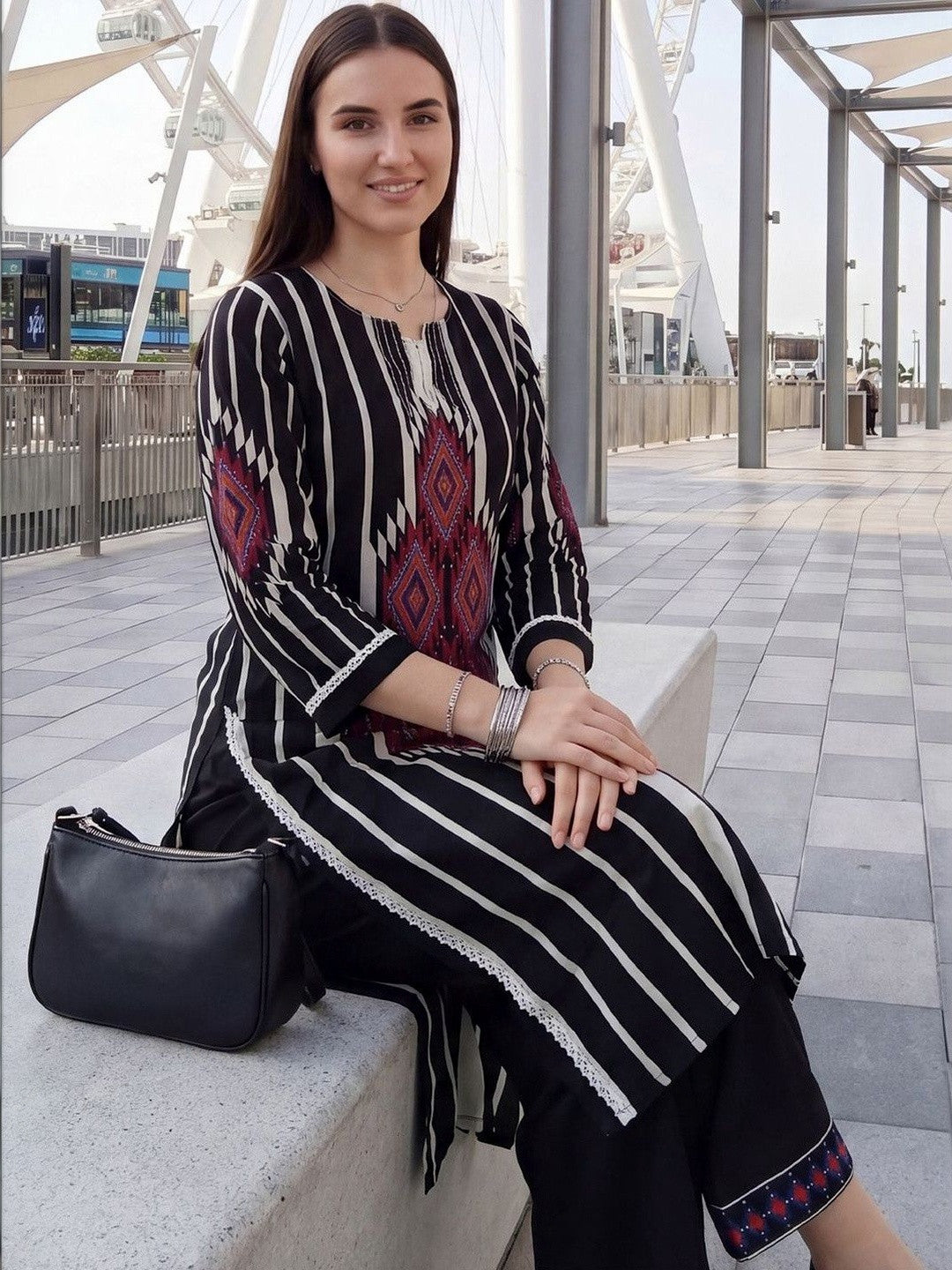 Women Printed Regular Pure Cotton Kurta with Palazzos
