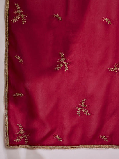 Dhiyona SN Women Ethnic Motifs Embroidered A-Line Kurta with palazzo & Dupatta