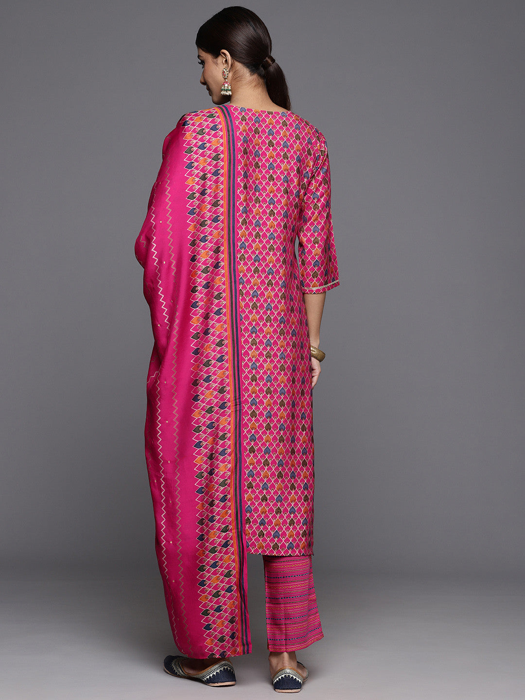 Women Ethnic Motifs Yoke Design Gotta Patti Kurta with Trousers & With Dupatta